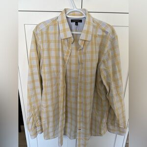 Banana Republic Yellow and White Plaid Shirt